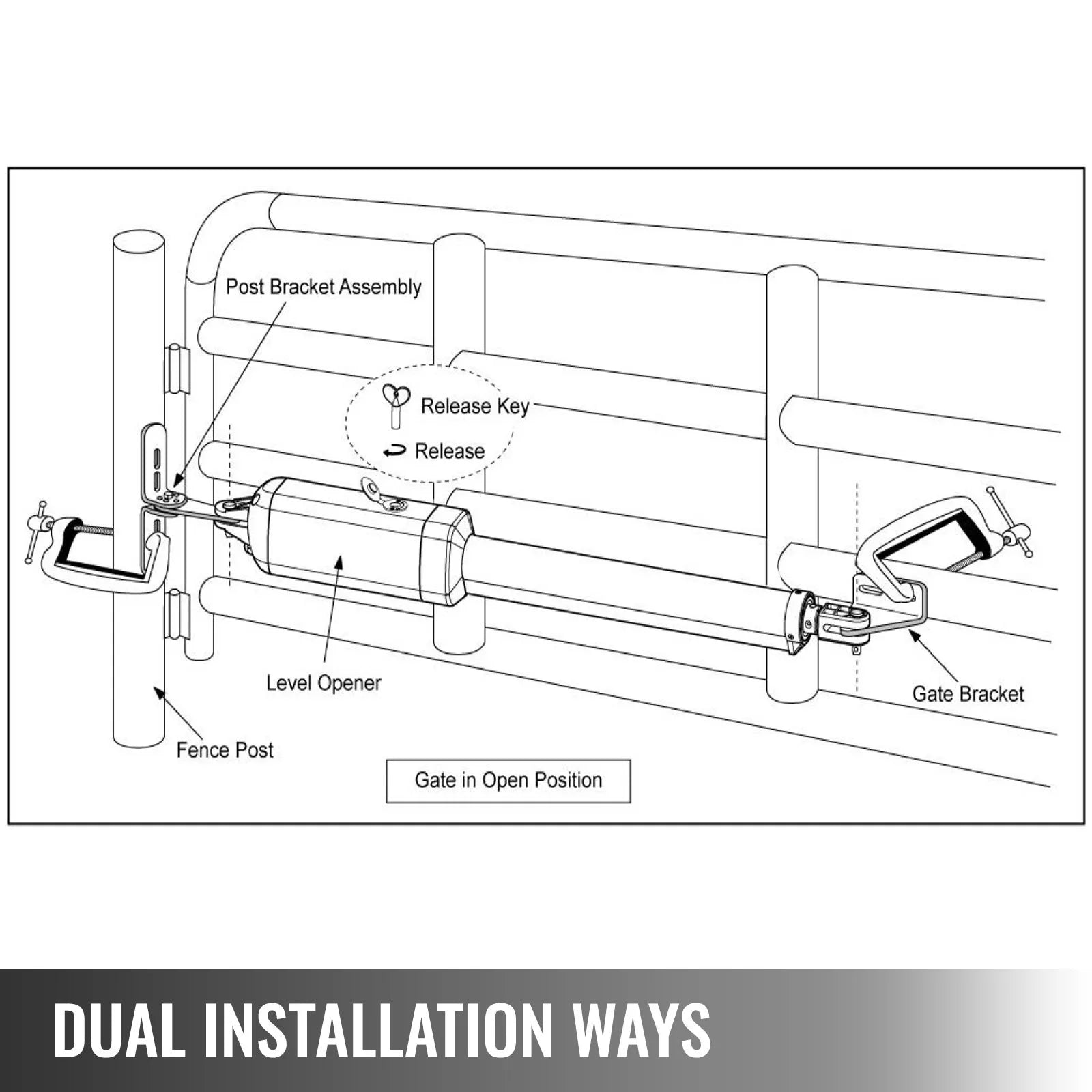 VEVOR double swing gate opener garage door operator 300kg 2.74m