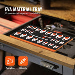 VEVOR atvērtā tipa uzgaļu atslēgu komplekts, kvadrāts 9,5 mm, ar 2 pagarinātājiem, 24 gabali, izmēri 10–25 mm, izgatavots no Cr-Mo tērauda, ar EVA rīku organizētāju
