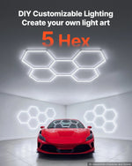VEVOR sešstūru LED garāžas gaismeklis 240W, 28800lm, 6500K, 5 sekcijas