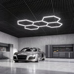 VEVOR sešstūru LED garāžas gaismeklis 240W, 28800lm, 6500K, 5 sekcijas