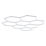 VEVOR sešstūru LED garāžas gaismeklis 248W, 29760lm, 6500K, 8 sekcijas