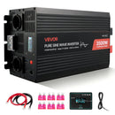 VEVOR 3500 W tīra sinusviļņa invertors 12 V DC uz 230 V AC ar LCD displeju, tālvadības pulti, USB, 2 AC un Type-C pieslēgvietām, piemērots kemperiem, kravas auto un kempingam