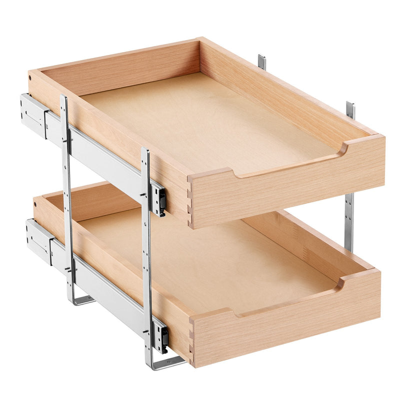 VEVOR 2 līmeņu izvelkamais skapja organizators, ar mīkstu aizvēršanu, izvelkams koka atvilktne 35,5 cm x 53,3 cm