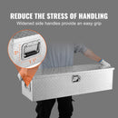 Smagās klases alumīnija instrumentu kaste 990×330×255 mm, sudraba krāsā, ar rokturi un slēdzeni, piemērota kravas automašīnām, treileriem un kemperiem