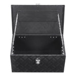 VEVOR smagās slodzes alumīnija kravas automašīnas instrumentu kaste, 508×304,8×241,3 mm rievota uzglabāšanas kaste ar sānu rokturi un slēdzeni ar atslēgām, melna, piemērota piekabēm, pikapiem un kemperiem