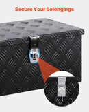 VEVOR smagās slodzes alumīnija kravas automašīnas instrumentu kaste, 508×304,8×241,3 mm rievota uzglabāšanas kaste ar sānu rokturi un slēdzeni ar atslēgām, melna, piemērota piekabēm, pikapiem un kemperiem