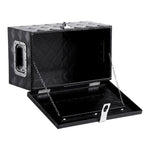 VEVOR smagās slodzes alumīnija kravas automašīnas instrumentu kaste, 508×304,8×241,3 mm rievota uzglabāšanas kaste ar sānu rokturi un slēdzeni ar atslēgām, melna, piemērota piekabēm, pikapiem un kemperiem