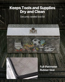 VEVOR smagās slodzes alumīnija kravas automašīnas instrumentu kaste, 762×330,2×330,2 mm rievota uzglabāšanas kaste ar sānu rokturi un T veida slēdzeni ar atslēgām, sudraba krāsa, piemērota piekabēm, pikapiem un kemperiem