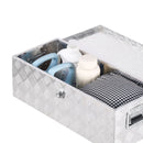 VEVOR smagās slodzes alumīnija kravas kastes instrumentu kaste ar rievojuma pārklājumu, sānu rokturiem un slēdzeni, 762×330×244 mm, sudraba krāsa