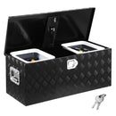 VEVOR smagās slodzes alumīnija kravas kastes instrumentu kaste ar rievotu pārklājumu, bīdāmu plauktu, sānu rokturi un slēdzeni, 899×370×370 mm, melna