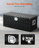 VEVOR smagās slodzes alumīnija kravas kastes instrumentu kaste ar rievotu pārklājumu, bīdāmu plauktu, sānu rokturi un slēdzeni, 899×370×370 mm, melna