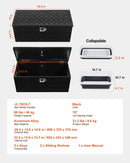 VEVOR smagās slodzes alumīnija kravas kastes instrumentu kaste ar rievotu pārklājumu, bīdāmu plauktu, sānu rokturi un slēdzeni, 899×370×370 mm, melna