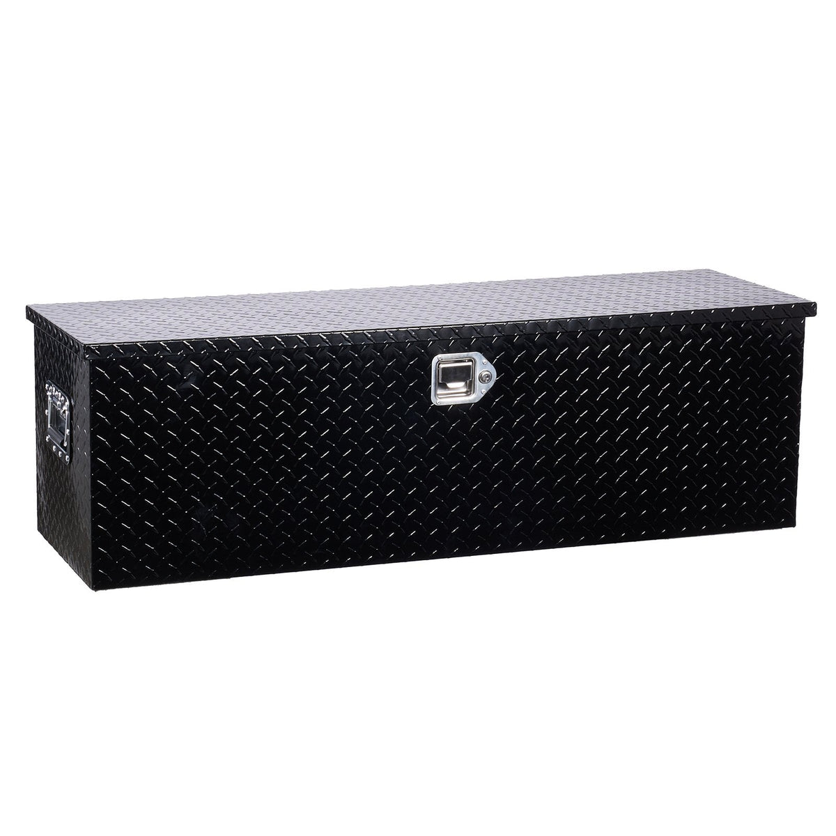 VEVOR smagās slodzes alumīnija kravas kastes instrumentu kaste ar dimanta raksta pārklājumu, sānu rokturiem un slēdzeni, 1244,6×381×381 mm, melna