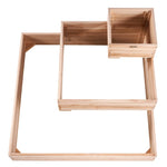 Paaugstinātā dārza dobe, 113 × 113 × 52 cm koka stādīšanas kaste ar atvērtu pamatni, piemērota ziedu, dārzeņu un garšaugu audzēšanai pagalmā, dārzā, terasē vai balkonā, gaiši brūna (Burlywood)