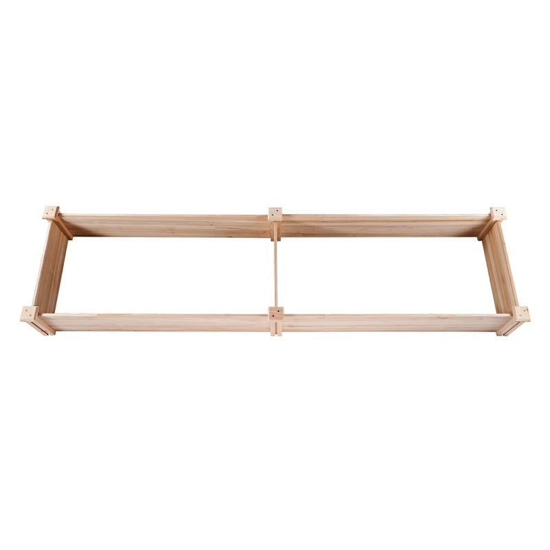 VEVOR paaugstināta dārza dobe 240,8 × 61 × 24,4 cm, koka stādīšanas kaste ar atvērtu pamatni ziedu, dārzeņu un garšaugu audzēšanai dārzā, pagalmā, terasē vai balkonā, burvuda krāsa