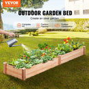 VEVOR paaugstināta dārza dobe 240,8 × 61 × 24,4 cm, koka stādīšanas kaste ar atvērtu pamatni ziedu, dārzeņu un garšaugu audzēšanai dārzā, pagalmā, terasē vai balkonā, burvuda krāsa