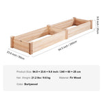 VEVOR paaugstināta dārza dobe 240,8 × 61 × 24,4 cm, koka stādīšanas kaste ar atvērtu pamatni ziedu, dārzeņu un garšaugu audzēšanai dārzā, pagalmā, terasē vai balkonā, burvuda krāsa