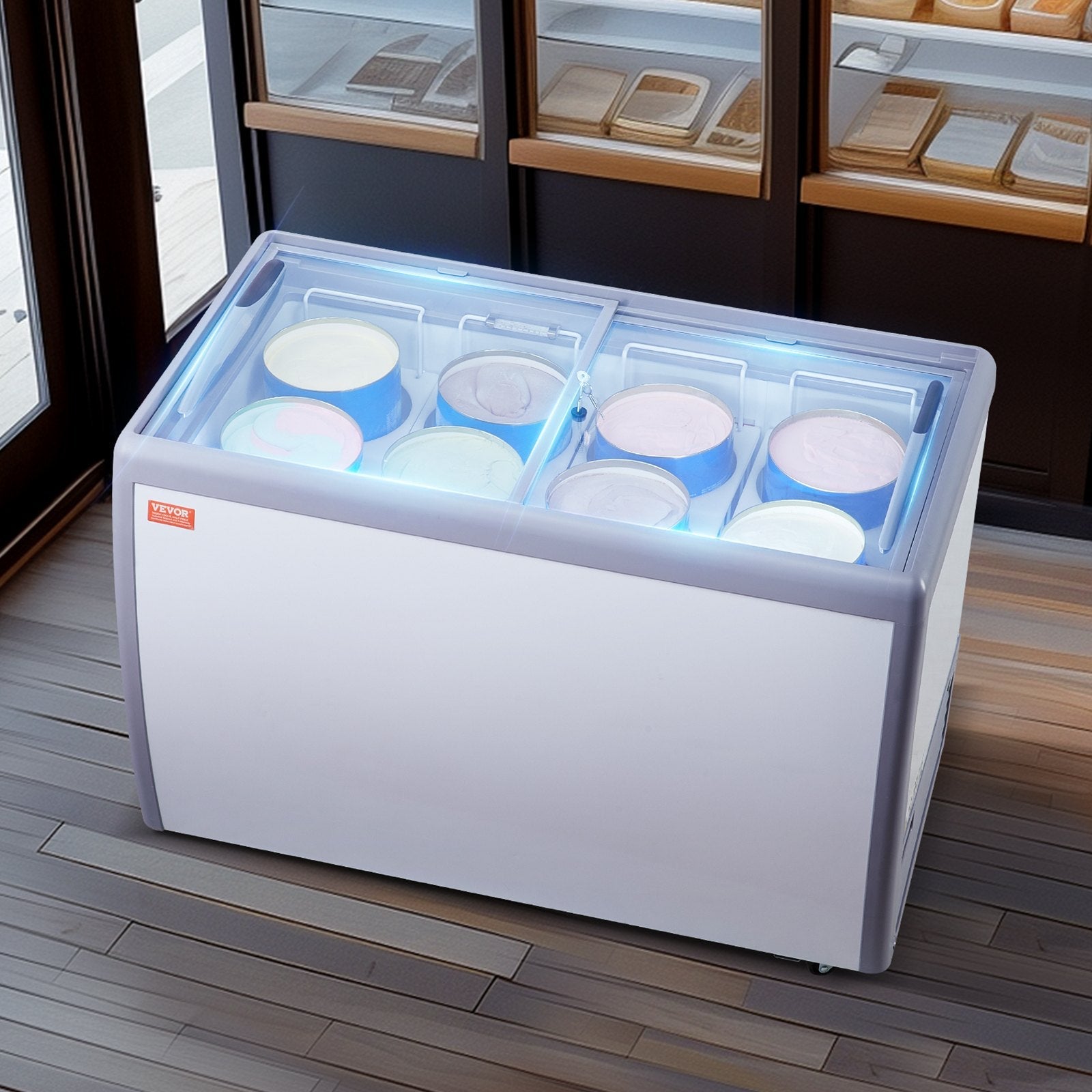 Gelato saldējuma vitrīna, 370 L, komerciāla