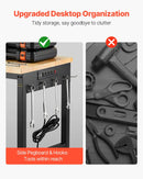 VEVOR 1500 mm darba galds uz riteņiem, regulējams augstums, ar elektroizvadi un instrumentu dēli