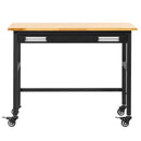 VEVOR 122 x 61 x 94 cm work table on castors, wooden top with drawer and organiser, load capacity up to 680 kg