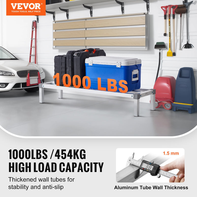 VEVOR metāla plaukts / noliktavas plaukts – darbnīcai, pagrabam, grīdai, 1219,2 × 355,6 × 203,2 mm, 454 kg