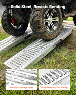 VEVOR piekabes uzbrauktuves, 2 gab., 985 × 225 mm, tērauda uzbraukšanas rampas ar neslīdošu virsmu, kravnesība 544 kg, motocikliem, zāles pļāvējiem, traktoriem un ratiem