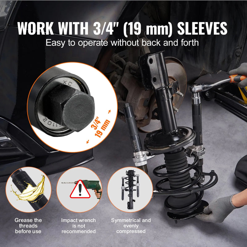 VEVOR atsperu saspiedēja instruments, 2 gab., smagās kategorijas MacPherson stūru atsperu saspiedēju komplekts, 1200,2 kg saspiedēja jauda ar drošības kronšteinu un pārnēsājamu futrāli, piemērots automašīnām, kravas automobiļiem, ATV un UTV