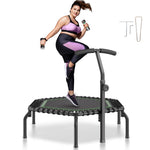 Mini fitnesa batuts 138 cm pieaugušajiem ar rokturi, iekštelpu treniņiem
