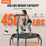 Mini fitnesa batuts 138 cm pieaugušajiem ar rokturi, iekštelpu treniņiem