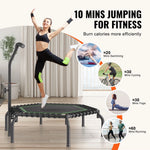 Mini fitnesa batuts 138 cm pieaugušajiem ar rokturi, iekštelpu treniņiem