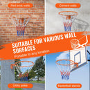 VEVOR basketbola stīpa, pie sienas vai durvīm montējams basketbola grozs, izturīga Q235 tērauda elastīgā stīpa ar tīklu, standarta 45,7 cm iekštelpu un āra piekaramais basketbola grozs bērniem un pieaugušajiem