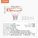VEVOR basketbola stīpa, pie sienas vai durvīm montējams basketbola grozs, izturīga Q235 tērauda elastīgā stīpa ar tīklu, standarta 45,7 cm iekštelpu un āra piekaramais basketbola grozs bērniem un pieaugušajiem