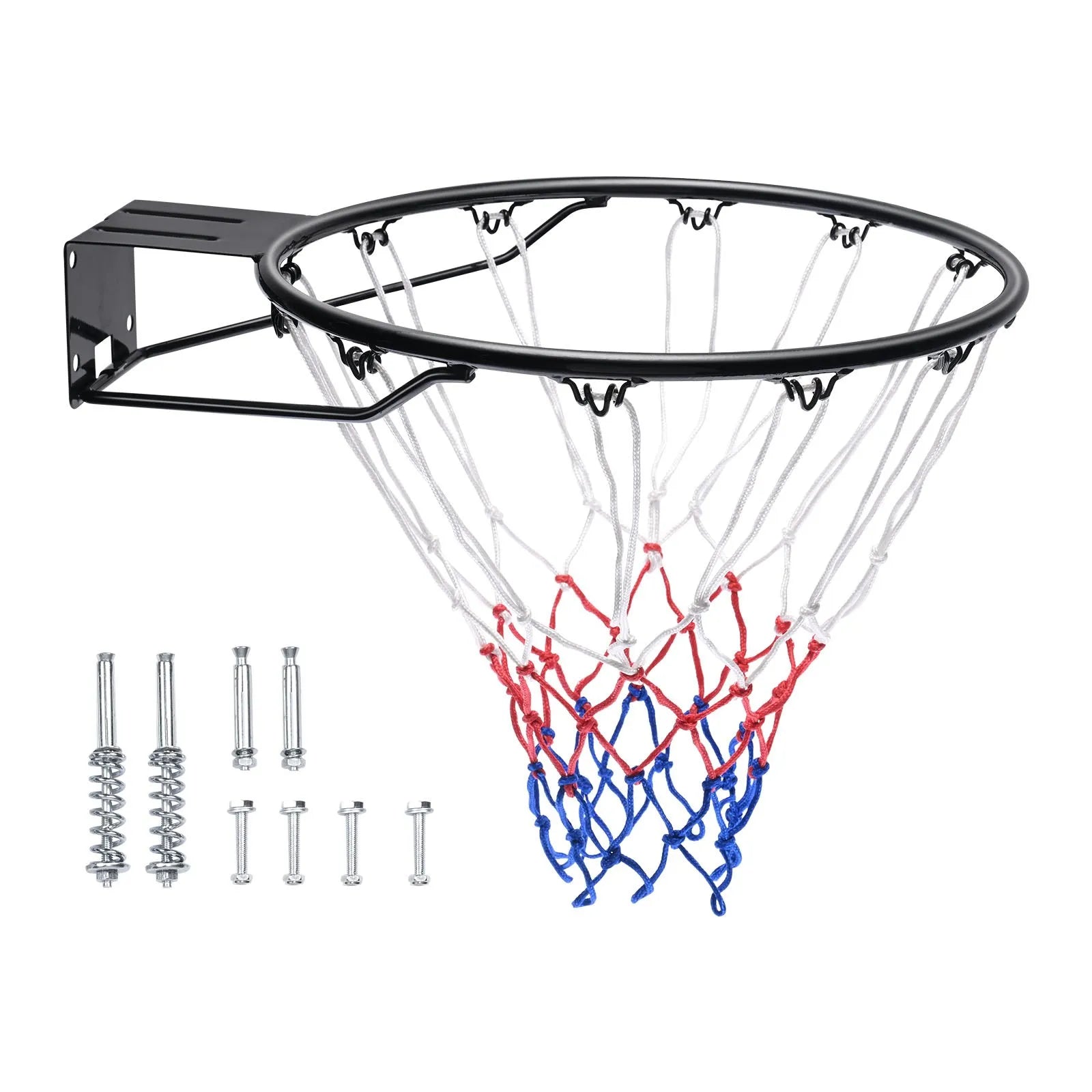 VEVOR basketbola groza stīpa sienas vai durvju montāžai, pastiprināta Q235 tērauda konstrukcija ar dubulto atsperi un tīklu, Ø457 mm standarta grozs lietošanai telpās un ārā, piemērots bērniem un pieaugušajiem