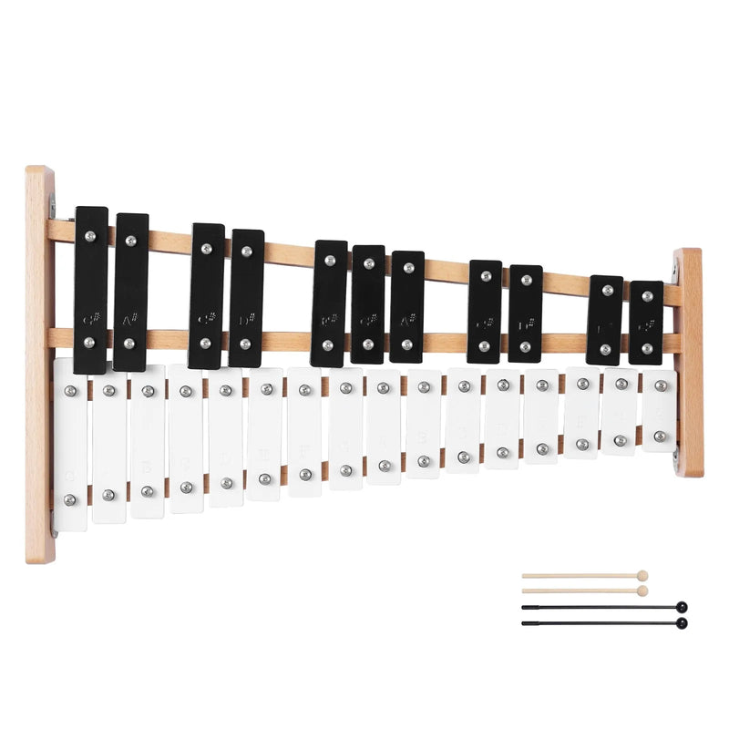 VEVOR metalofons ar 27 notīm, profesionāls perkusiju instruments ar metāla plāksnītēm, 4 vālītēm un pārnēsāšanas somu, piemērots iesācējiem un pieaugušajiem mūzikas apguvei