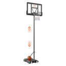 VEVOR basketbola grozs ar regulējamu augstumu 1,22–3,05 m, pārnēsājama sistēma ar 112 cm aizmugures vairogu, grozs ar statīvu, riteņiem un uzpildāmu pamatni, piemērots bērniem un pieaugušajiem, lietošanai telpās un ārā