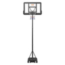 VEVOR basketbola grozs ar regulējamu augstumu 1,22–3,05 m, pārnēsājama sistēma ar 112 cm aizmugures vairogu, grozs ar statīvu, riteņiem un uzpildāmu pamatni, piemērots bērniem un pieaugušajiem, lietošanai telpās un ārā