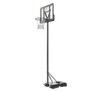 VEVOR basketbola grozs ar regulējamu augstumu 1,22–3,05 m, pārnēsājama sistēma ar 112 cm aizmugures vairogu, grozs ar statīvu, riteņiem un uzpildāmu pamatni, piemērots bērniem un pieaugušajiem, lietošanai telpās un ārā