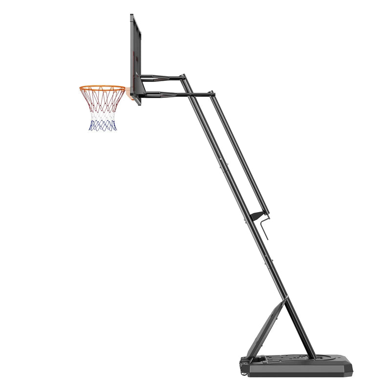 VEVOR basketbola grozs ar regulējamu augstumu 2,31–3,05 m, pārnēsājama sistēma ar 127 cm aizmugures vairogu, grozs ar statīvu, riteņiem un uzpildāmu pamatni, piemērots bērniem un pieaugušajiem, lietošanai telpās un ārā
