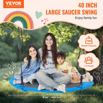 VEVOR 102 cm apaļās šūpoles bērniem, celtspēja 340 kg, 900D zils oksforda audums