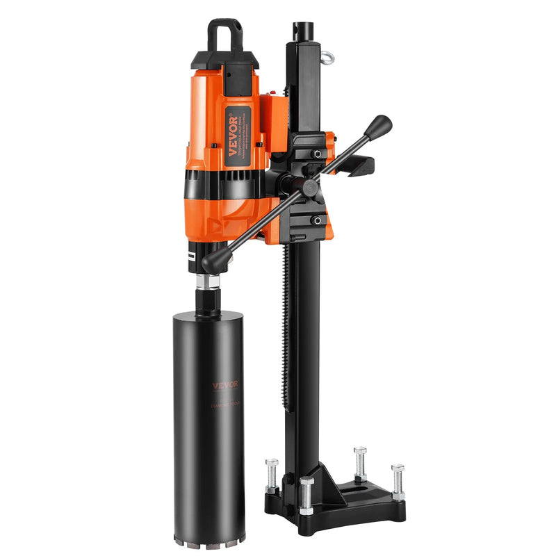 VEVOR dimanta serdes urbjmašīna ar statīvu, urbšanas diametrs 20–300 mm, 3500 W, dimanta serdes urbšanas iekārta ar statīvu — spēcīga urbšana gan sausā, gan mitrā režīmā betonam, ķieģelim un mūra materiāliem.