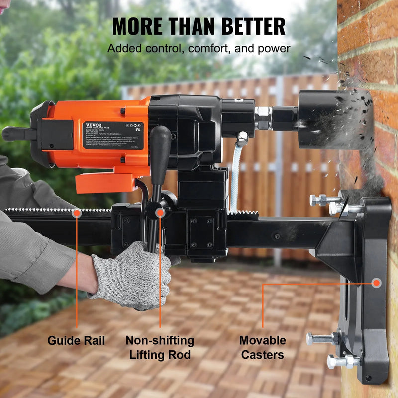 VEVOR dimanta kodolurbšanas iekārta betonam ar statīvu un riteņiem, 3200 W, 750 apgr./min