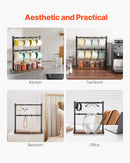 VEVOR Krūžu turētājs ar 16 āķiem un koka uzglabāšanas bāzi