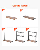 VEVOR Krūžu turētājs ar 16 āķiem un koka uzglabāšanas bāzi