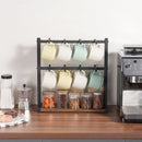 VEVOR Krūžu turētājs ar 16 āķiem un koka uzglabāšanas bāzi