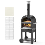 VEVOR Āra picas krāsns, 30 cm granulu uguns krāsns, 2 slāņu malkas kurtuve ar noņemamiem riteņiem, maksimālā temperatūra 538 °C, piemērota bārbekjū