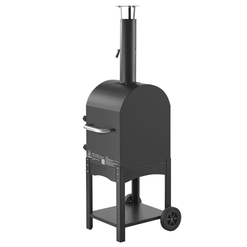 VEVOR Āra picas krāsns, 30 cm granulu uguns krāsns, 2 slāņu malkas kurtuve ar noņemamiem riteņiem, maksimālā temperatūra 538 °C, piemērota bārbekjū