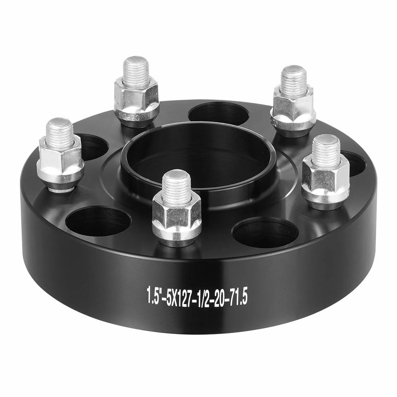 38 mm distanceri (5×127 mm), foršēti riteņu adapteri, 4 gab., melni