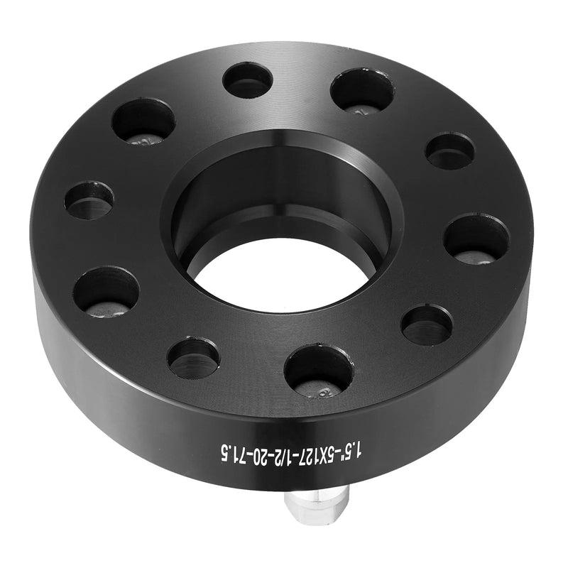 38 mm distanceri (5×127 mm), foršēti riteņu adapteri, 4 gab., melni