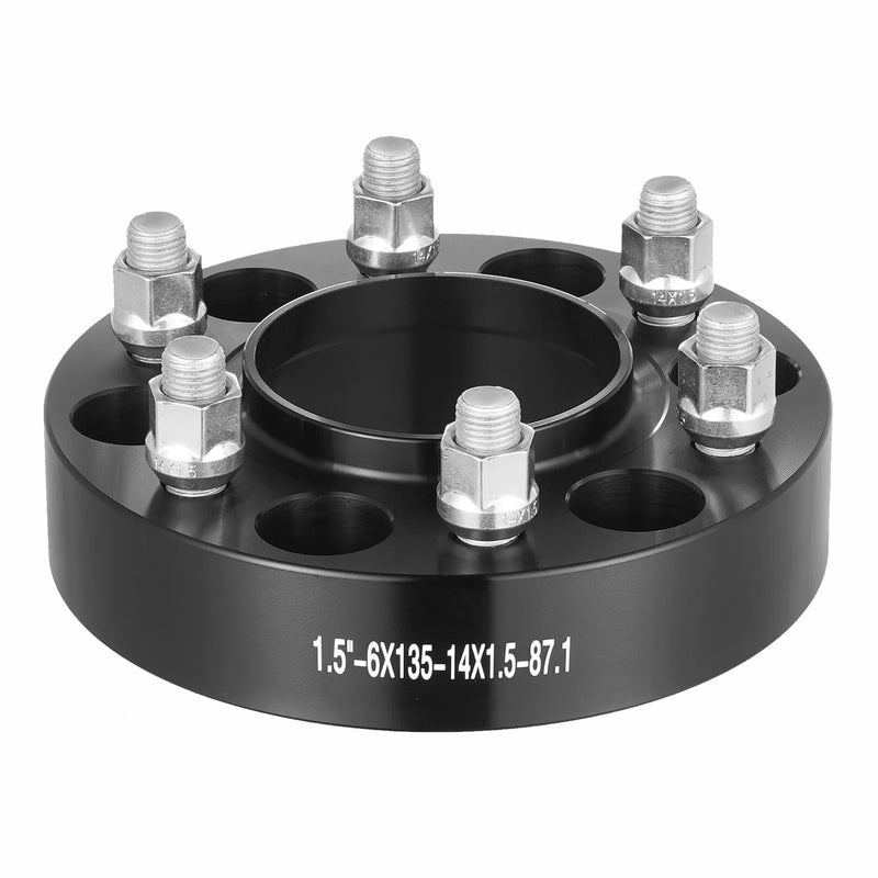 38,1 mm 6x135 mm kalti riteņu adapteri, 6 skrūvju, melni, 4 gab.