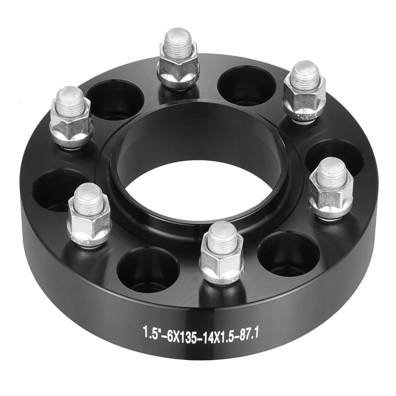 38,1 mm 6x135 mm kalti riteņu adapteri, 6 skrūvju, melni, 4 gab.
